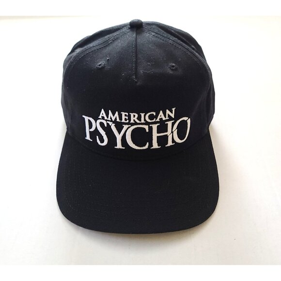 American Psycho Baseball Hat Snapback OS Black Adjustable Embroidered Movie NWOT - Picture 1 of 8